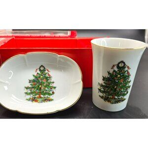 Christmas Tree Ceramic Bath Set - Soap Dish & Tumbler Two Sets JJ3980